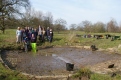 Volunteers and the finished cattle pond